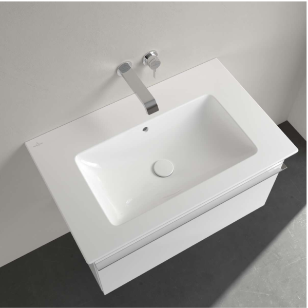Baldinis praustuvas Villeroy&Boch Venticello, 80x50cm (turime sandėlyje) be maišytuvo skylės