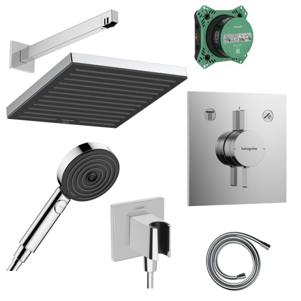 Potinkinė dušo sistema Hansgrohe Pulsify E Chromas